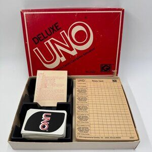 Deluxe Uno Card Game 1978 By International Games Complete With Box Cards & Score